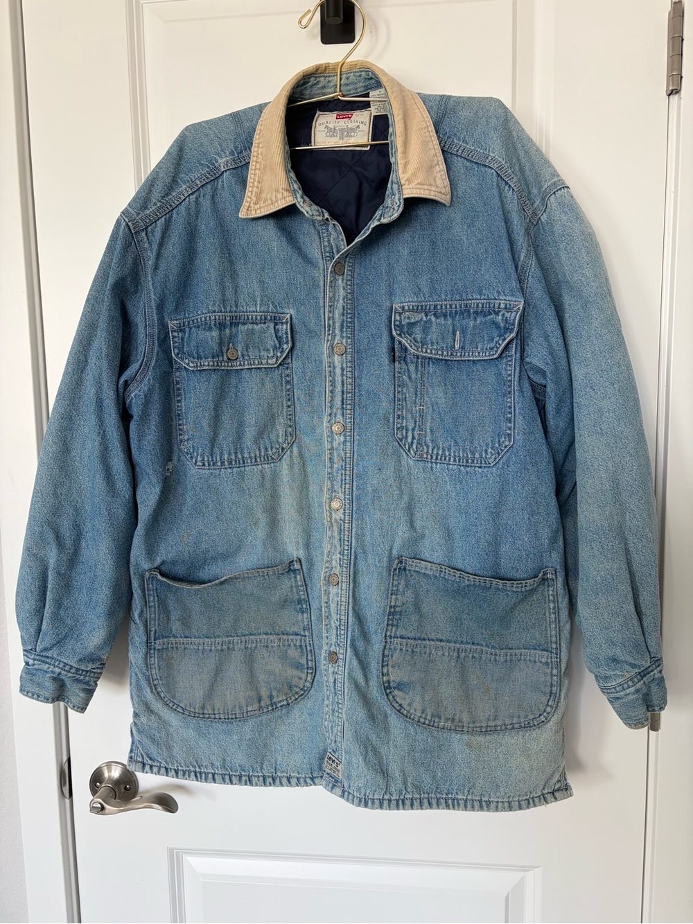 Vintage Levi’s Denim Barn Coat Quilted Lined Chore Jacket Workwear